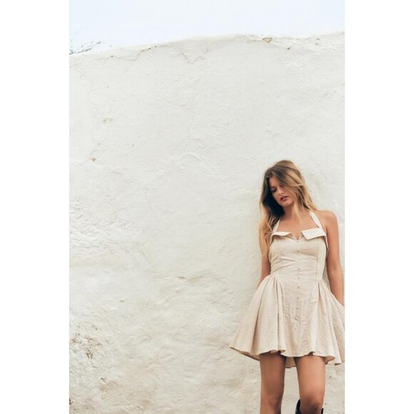 ZARA CHECK HALTER DRESS - Picture 5 of 9